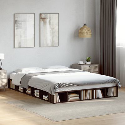 vidaXL Cadre de lit sans matelas chêne marron 160x200 cm