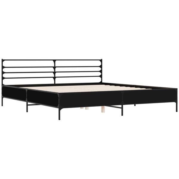 vidaXL Cadre de lit sans matelas noir 200x200 cm