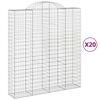 vidaXL Paniers &agrave; gabions arqu&eacute;s 20 pcs 200x50x220/240 cm Fer galvanis&eacute;