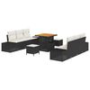 vidaXL Ensemble de canap&eacute; de jardin 9 pc Noir polyrotin