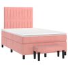 vidaXL Sommier &agrave; lattes de lit avec matelas Rose 120x200 cm Velours