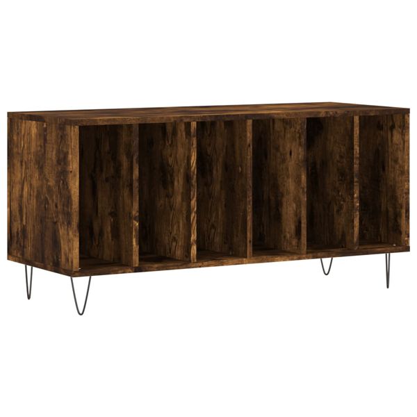 vidaXL Armoire &agrave; disques ch&ecirc;ne fum&eacute; 100x38x48 cm bois d'ing&eacute;nierie