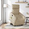 vidaXL Fauteuil inclinable de massage Cr&egrave;me Tissu