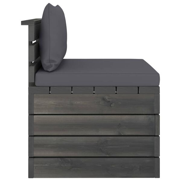 vidaXL Salon palette de jardin 2 pcs avec coussins Bois de pin massif
