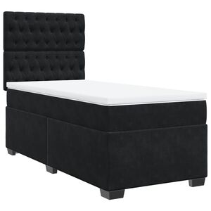 vidaXL Sommier &agrave; lattes de lit et matelas Noir 80x200 cm Velours