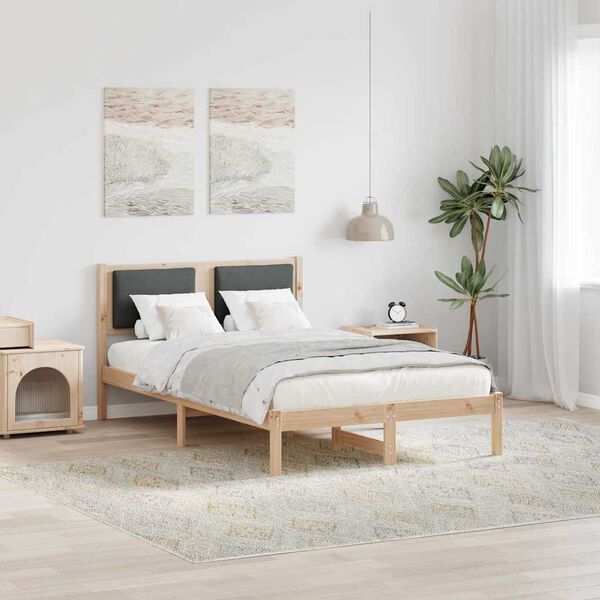 vidaXL Cadre de lit Gris fonc&eacute; 120 x 200 cm Pin massif