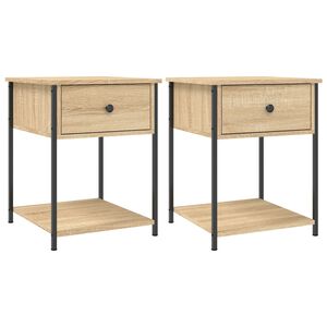 vidaXL Tables de chevet 2 pcs ch&ecirc;ne sonoma 44x45x58 cm bois ing&eacute;nierie