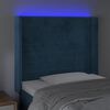 vidaXL T&ecirc;te de lit &agrave; LED Bleu fonc&eacute; 103x16x118/128 cm Velours