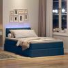 vidaXL Lit avec rangement et LED avec matelas Bleu 120 x 200 cm tissu