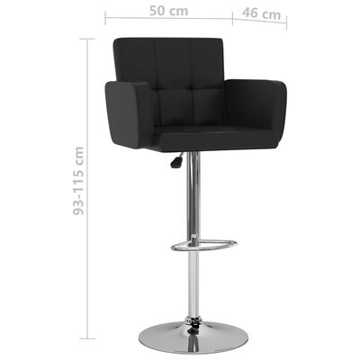 vidaXL Tabourets de bar lot de 2 noir similicuir