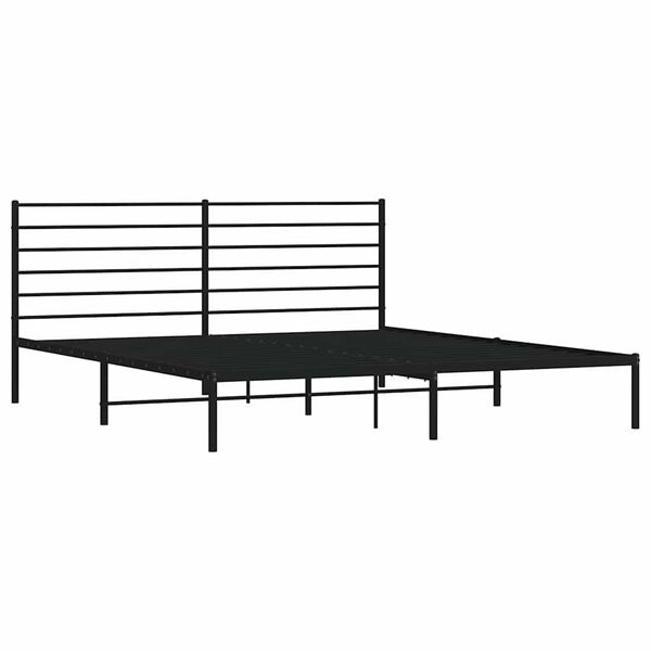 vidaXL Cadre de lit m&eacute;tal sans matelas et t&ecirc;te de lit noir 180x200 cm