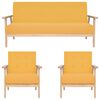 vidaXL Ensemble de canap&eacute;s 3 pcs Tissu Jaune