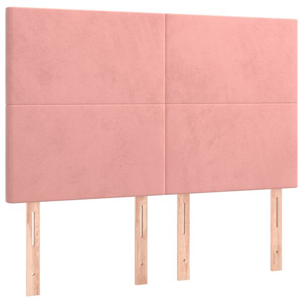 vidaXL T&ecirc;te de lit Rose 144x5x118/128 cm Velours