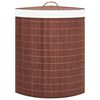 vidaXL Panier à linge d'angle Bambou Marron 60 L