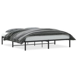 vidaXL Cadre de lit m&eacute;tal noir 180x200 cm