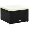 vidaXL Tabouret / repose-pied R&eacute;sine tress&eacute;e 53 x 53 x 30 cm Noir