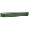 vidaXL Lit sur&eacute;lev&eacute; de jardin Acier galvanis&eacute; 322x100x36cm Vert