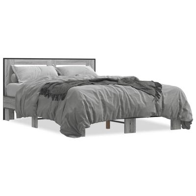 vidaXL Cadre de lit sans matelas sonoma gris 140x190 cm