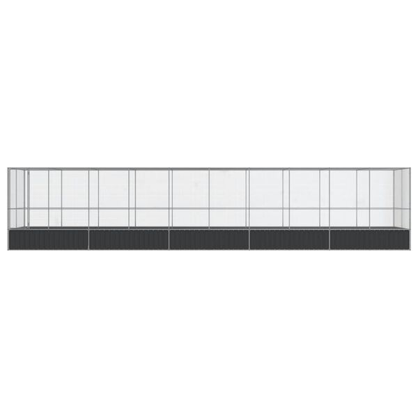 vidaXL Voli&egrave;re avec extension argent&eacute; 1039x207x212 cm acier