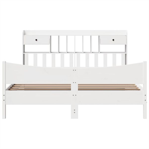 vidaXL Cadre de lit sans matelas blanc 180x200 cm bois massif de pin