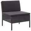 vidaXL Salon de jardin 3 pcs avec coussins R&eacute;sine tress&eacute;e Noir