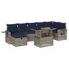 vidaXL Ensemble de canap&eacute; de jardin 8 pcs avec coussins gris r&eacute;sine tress&eacute;e