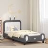 vidaXL Cadre de lit pour enfants avec t&ecirc;te de lit Gris clair PU