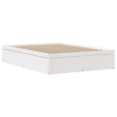 vidaXL Cadre de lit sans matelas blanc 150x200 cm bois de pin massif