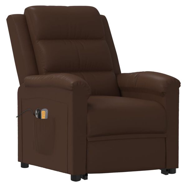 vidaXL Fauteuil de massage Marron Similicuir
