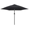 vidaXL Parasol d'ext&eacute;rieur avec lumi&egrave;res LED et m&acirc;t en acier Noir