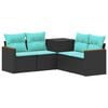 vidaXL Ensemble de Canap&eacute;s 5 pc Noir et Bleu
