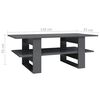vidaXL Table basse Gris brillant 110x55x42 cm bois d'ing&eacute;nierie