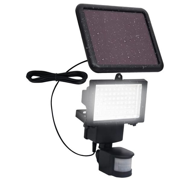 vidaXL Projecteur &agrave; LED solaire de jardin avec capteur noir