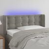 vidaXL T&ecirc;te de lit &agrave; LED Gris clair 103x16x78/88 cm Velours
