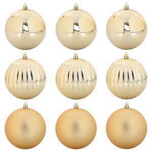 vidaXL Ensemble de Boules de No&euml;l XL 9 pc Dor&eacute; &Oslash; 15 cm Plastique