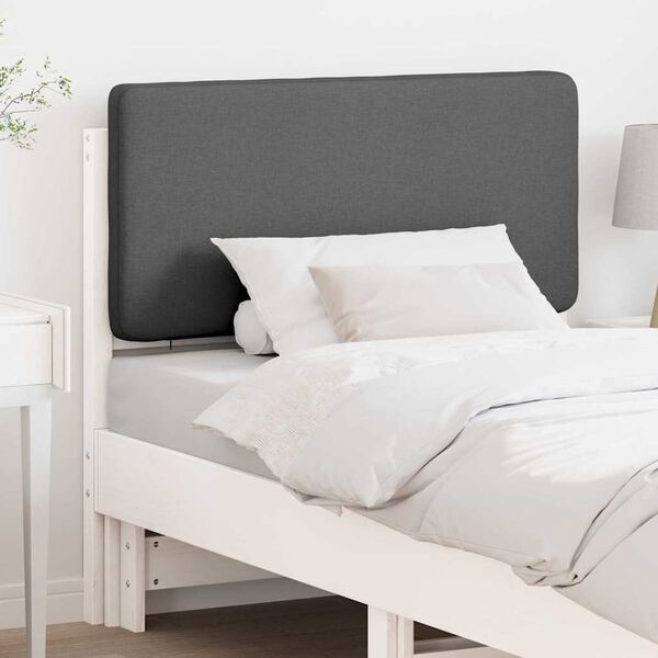 vidaXL T&ecirc;te de lit capitonn&eacute;e Blanc et gris clair 80 cm Pin massif