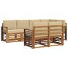 vidaXL Ensemble de canap&eacute; d'angle avec coussin 7 pcs Naturel et Beige