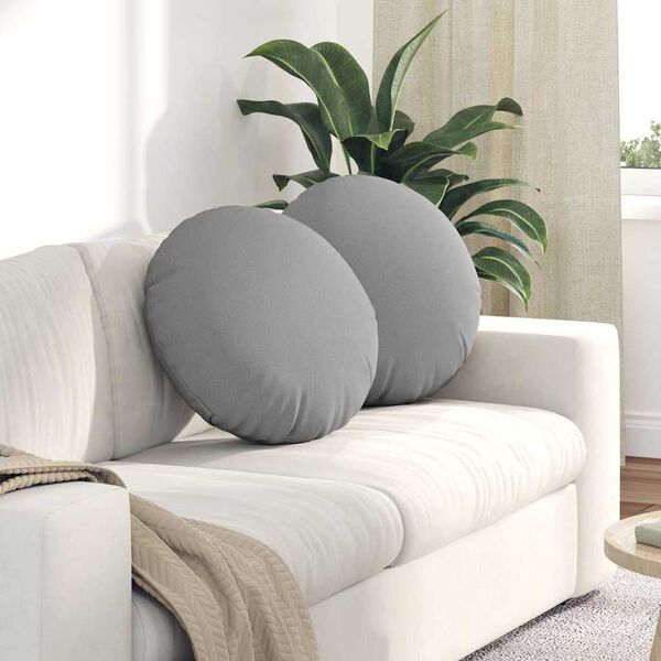 vidaXL Coussins de si&egrave;ge 2 pcs Gris nuage &Oslash;50 x 19 cm tissu