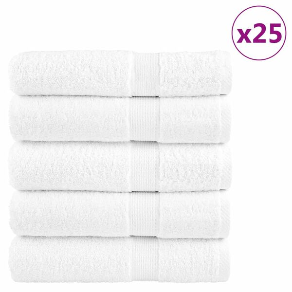 vidaXL Serviettes de bain de qualit&eacute; sup&eacute;rieure SOLUND 25 pcs blanc