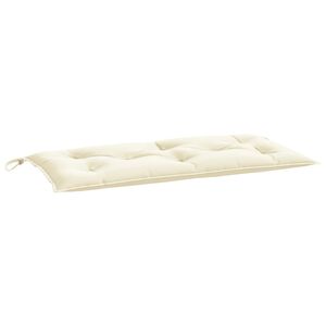 vidaXL Coussin de banc de jardin blanc cr&egrave;me 100x50x7 cm tissu oxford
