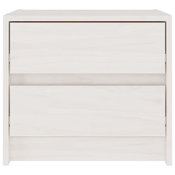 vidaXL Tables de chevet 2 pcs Blanc 40x30,5x35,5 cm Bois de pin solide