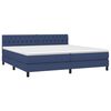vidaXL Sommier &agrave; lattes de lit et matelas et LED Bleu 200x200 cm Tissu