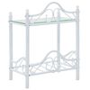vidaXL Tables de chevet 2 pcs Acier et verre tremp&eacute; 45x30,5x60cm Blanc