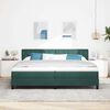 vidaXL Lit &agrave; ressort LED avec matelas Vert fonc&eacute; 200 x 200 cm Velours