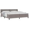 vidaXL Lit &agrave; ressorts avec matelas Taupe 200 x 200 cm Polyester