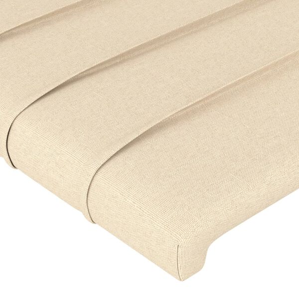 vidaXL T&ecirc;te de lit Cr&egrave;me 100x5x118/128 cm Tissu