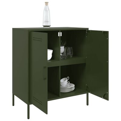 vidaXL Buffet vert olive 68x39x79 cm acier