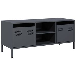 vidaXL Meuble TV anthracite 101,5x39x43,5 cm acier lamin&eacute; &agrave; froid
