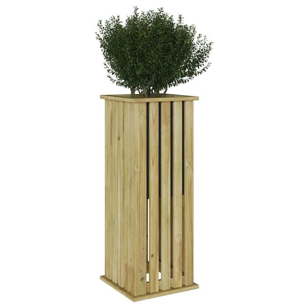 vidaXL Caisses de plantation Marron 33 x 33 x 85 cm Pin&egrave;de impr&eacute;gn&eacute;e