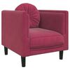 vidaXL Ensemble de canap&eacute;s 3 pcs avec coussins rouge bordeaux velours
